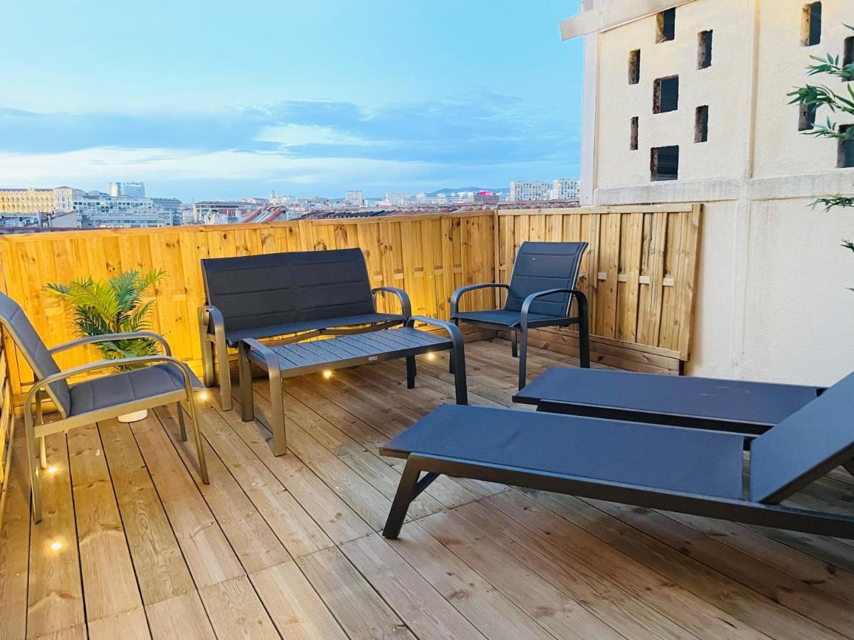 Honore - Rooftop Avec Vue - Appartement T3 Atypique Centre Ville Vieux Port Proche Opera Marseille Exteriér fotografie